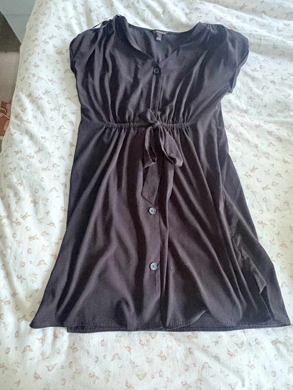 Rock & Republic Black Midi Dress with Tie Waist